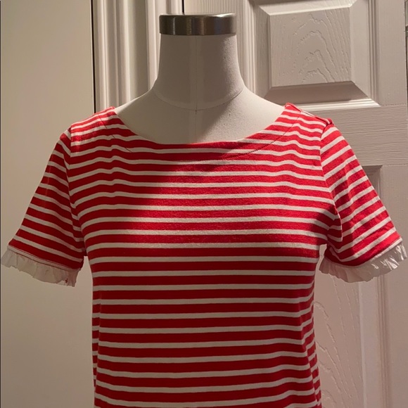 🎉HP🎉 J.Crew Factory Striped Poplin-Trimmed Dress Sz XXS - Picture 4 of 8